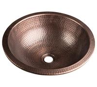 Monarch Abode 17094 Pure Copper Hand Hammered Rotunda Dual Mount Sink (16 inches)