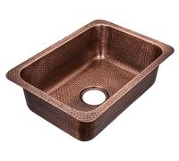 Monarch Abode 17098 Hand Hammered Highball Single Bowl Kitchen Sink, Pure Copper, 21"