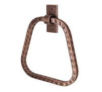 Monarch Abode 21631 Modern Towel Ring Holder Hand Hammered Wall Mount Bathroom and Kitchen Storage, Metal Towel Hanger, 7 inch, Antique Copper
