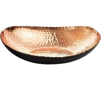 Monarch Abode 31601 Fruit Candy Dish Serving Bowl Hand Hammered Modern, Aluminum, Black/Copper
