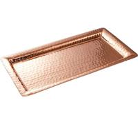 Monarch Abode 40601 Hand Hammered Metal Decorative Vanity Platter Tray - Kitchen Bathroom Counter Storage - Counter Organizer - 12 inch Antique Copper Finish - Copper Serving Platter