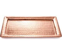 Monarch Abode 40608 Hand Hammered Metal Decorative Vanity Platter Tray, Kitchen Bathroom Counter Storage Counter Organizer, 16 inch, Antique Copper Finish