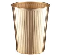 Monarch Abode Brushed Gold Handcrafted Ridge Embossed Metal Wastebasket for Home Office, Decorative Waste Basket, Modern Bathroom Garbage Can, Durable & Decorative Trash Bin, Brushed Gold Trash Can