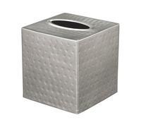 Monarch Abode Cover Tissue Box Holder, Metal, Pewter Colour