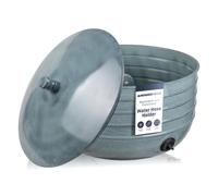 Monarch Abode Decorative Garden Hose Holder with Lid Patina Storage for Outdoor Use 100 ft Water Hose Pot for Outside Border Embossed Metal Po