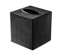 Monarch Abode Hand Hammered, Matte Black Bathroom, Square Metal Dresser Accessories for Home & Office, Decorative Box Holder, Handcrafted Tissue Cover, 5" x 5" x 5.25"