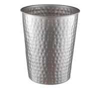 Monarch Abode Monarch Hand Hammered Metal Pewter Wastebasket Trash Bin
