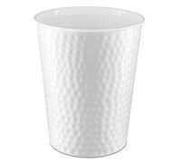 Monarch Abode Wastebasket Trash Bin, Metal, White