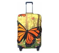 Monarch Butterflies and Lush Foliage Elastic Travel Luggage Cover Suitcase Protector, Print Suitcase Baggage Cover Anti-Scratch