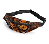 Monarch Butterflies Belt Bag, Multifunctional Sports Waist Pouch with Adjustable Strap, Lightweight Casual Waist Pack for Travel Running Cycling Daily Outdoor Activities