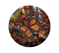 Monarch Butterflies Button Pins 5 Pcs, 2.4 Inch Round Button Badges Metal Personalized Picture Photo Pin Buttons Kit For Craft Supplies Christmas Diy Party Projects