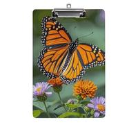 Monarch Butterflies Clipboard, A4 Acrylic Clipboard with Hanging Hole, Ultra-Light Clip Board - Holds 100 Sheets, Shatterproof Document Holder for Office, 12.5" X 8.5"