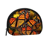 Monarch Butterflies Coin Purse Personalized Coin Bag for Women Men Change Purse Small Wallets with Zipper Mini Shell Coin Pouch Outdoor Shopping Change Storage Bag Handbags Gifts