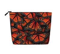 Monarch Butterflies Cosmetic Bag - Single Layer Large Capacity Travel Organizer, Daily Organizer with Zipper