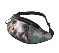 Monarch butterflies Fanny Pack for Women Men Fashion Waist Pack Adjustable Belt Bag for Workout Running Travelling Casual Waist Bag, Diving Hippo, One Size