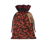 Monarch Butterflies Gifts Bag Christmas Wrapping Storage Bag Fabric Storage Tags Christmas Accessories Xmas