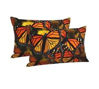Monarch Butterflies Luxury Pillowcase with Zipper Closure, Super Soft and Cozy Fuzzy Pillowcases Plush Throw Pillow Cover Modern Decorative Pillow Case for Sofa, Couch, Living Room 16"x24"