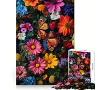 Monarch Butterflies on Flowers Jigsaw Puzzles for Adults1000 Piece Logic Fun Sharp Detail Playful Challenge Christmas Idea (38x26cm)
