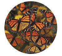 Monarch Butterflies Personalized Jigsaw Puzzles, 195Pcs Custom Wooden Jigsaw Puzzle Round Puzzle Gift Adult