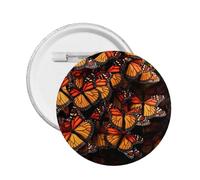 Monarch butterflies -Print Custom Round Enamel Pin - Alloy Metal Lapel Badge For Jacket, Bag, Gift Idea.