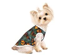 Monarch Butterflies Print Dog Lightweight Shirt,Summer Cool Breathable Dog T-Shirts,Pet Sleeveless Stretchy Clothes