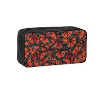 Monarch Butterflies Print Large Pencil Case Big Capacity Pen Case Durable Pencil Box Stationery Bag for Travel Makeup