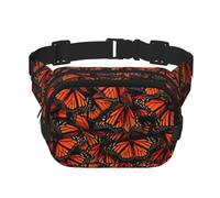 Monarch Butterflies Print Men Women Square Double Layer Waist Bag Outdoor Hiking Running Everyday Wear