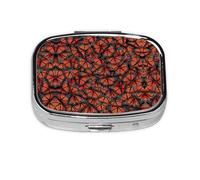 Monarch Butterflies Print Square Metal Pill Box Decorative Pill Case - Carry Your Meds in Style (Rectangular)