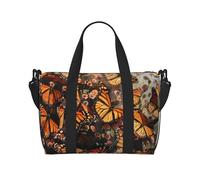 Monarch Butterflies Print Travel Duffel Bag, Lightweight Water-Resistant Weekender Spacious Gym & Travel Bag for Men, Women & Teens