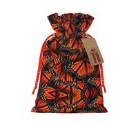 Monarch Butterflies. Printing Cute Christmas Bag Drawstring Design 4.7x6.9 Inch For Christmas Party Birthday Gift Packaging