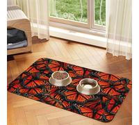 Monarch Butterflies. Printing Pet Absorbent Leather Tablecloth For Dogs Cats Food Mat 23.62in*15.75in 4mm Thick