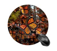 Monarch Butterflies Round Mouse Pad Smooth Glide Gaming Mousepad Extra Density Portable Comfortable Mouse Mat for Desk, Home, Office 7.8x7.8 Inches