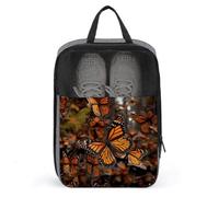 Monarch Butterflies Shoe Bag Travel Shoe Organizer Water-Resistant Shoe Pouch with Zipper Sneaker Dust Bag, gray, One Size, Modern