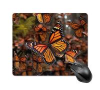Monarch Butterflies Square Mouse Pad Portable Computer Mousepad with Non-Slip Rubber Base 18 * 22cm Ultra-Thin Gaming Mouse Mat for Computer Laptop Office Desk Accessories
