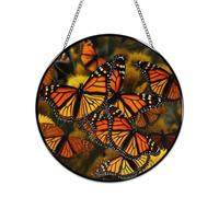 Monarch Butterflies Stained Glass Window Hanging Sign Suncatcher