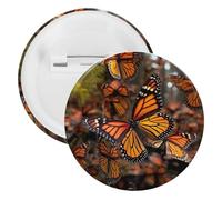 Monarch Butterflies Tinplate Badge Personalized Round Brooch Large Craft Button Suitable for Teachers, Nurses, Doctors, Staff, Party Gift Accessories, 20pcs, Plastic, plastics