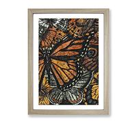 Monarch Butterflies Vol.1 Painting Modern Framed Print | A3 Oak Framed Wall Art | Ready to Hang | Modern Historical Picture | Living Room Bedroom Lounge Office