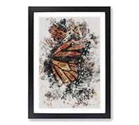 Monarch Butterflies Vol.1 Watercolour Framed Print | A2 Black Framed Wall Art | Ready to Hang | Modern Historical Picture | Living Room Bedroom Lounge Office