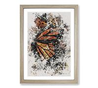 Monarch Butterflies Vol.1 Watercolour Framed Print | A2 Oak Framed Wall Art | Ready to Hang | Modern Historical Picture | Living Room Bedroom Lounge Office