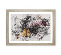 Monarch Butterflies Vol.2 Watercolour Framed Print | A2 Oak Framed Wall Art | Ready to Hang | Modern Historical Picture | Living Room Bedroom Lounge Office