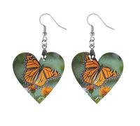 Monarch Butterflies Wooden Earrings Jewelry Gifts, Lightweight Vintage Natural Wood Pendants Classic Artistic Wooden Earring Hooks for Women