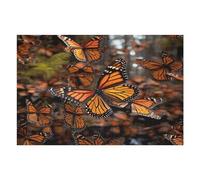 Monarch Butterflies Wooden Puzzle with Storage Box, Eco-Friendly Wooden Jigsaw Puzzle for Home Leisure, Stress Relief & Decoration 1000 PCS