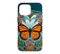 Monarch Butterfly Art Nouveau Floral Design Case for iPhone 16 Pro Max