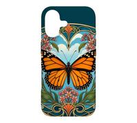Monarch Butterfly Art Nouveau Floral Design Case for iPhone 17