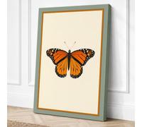 Monarch Butterfly Botanical Canvas Wall Art Print 18x12 Inch (46 x 30 cm)