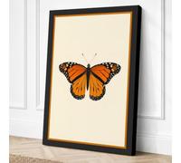Monarch Butterfly Botanical Canvas Wall Art Print 24x16 Inch (61 x 41 cm)