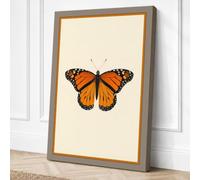 Monarch Butterfly Botanical Canvas Wall Art Print 24x16 Inch (61 x 41 cm)
