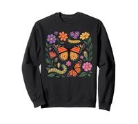 Monarch Butterfly Caterpillar Flowers Metamorphosis Sweatshirt