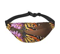 Monarch Butterfly Fanny Pack for Men Women Belt Bag Fashion Waist Bag Everywhere Crossbody Bag Wallet Hip Bum Bag with Adjustable Strap Waterproof Chest Bag for Travel Hiking Sports, Black, One Size