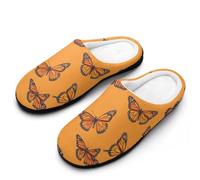 Monarch Butterfly Flannel Slippers For Men Memory Foam Soft Warm Home Shoes Print 13-14（46-47）